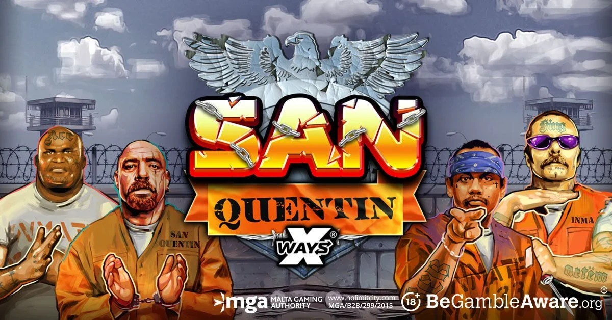 Official share image of San Quentin xWays, with the prisoner character and xWays logo