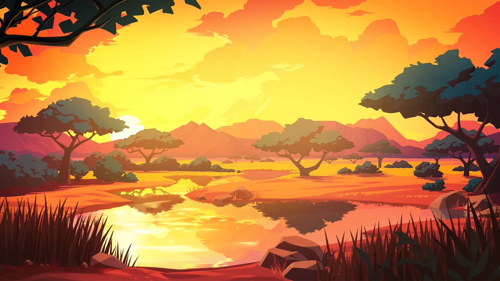 The savanna setting of Great Game Serengeti