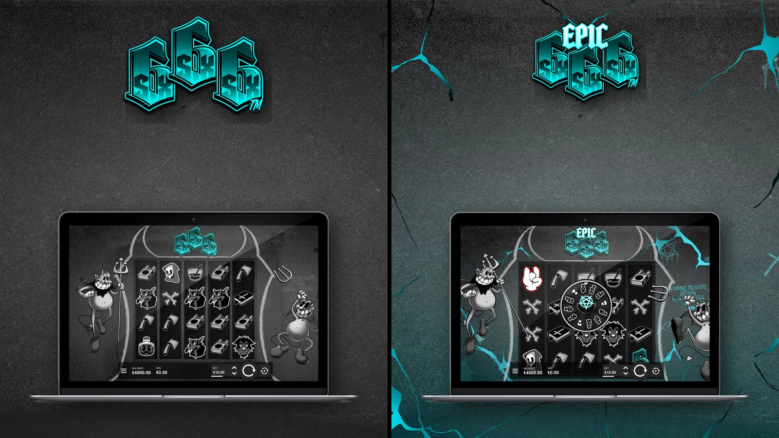 Comparison of the SixSixSix original and Epic SixSixSix game screens