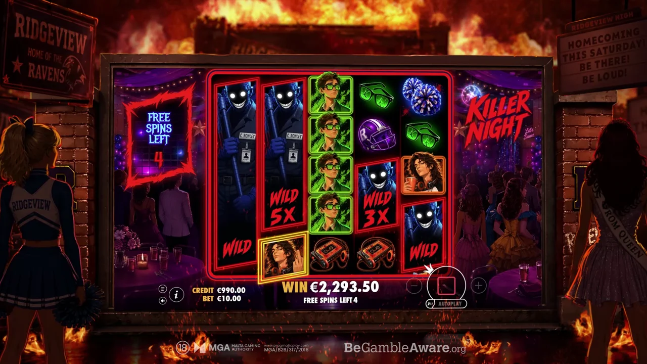 Rodadas grátis de Killer Night com wilds fixos e multiplicadores
