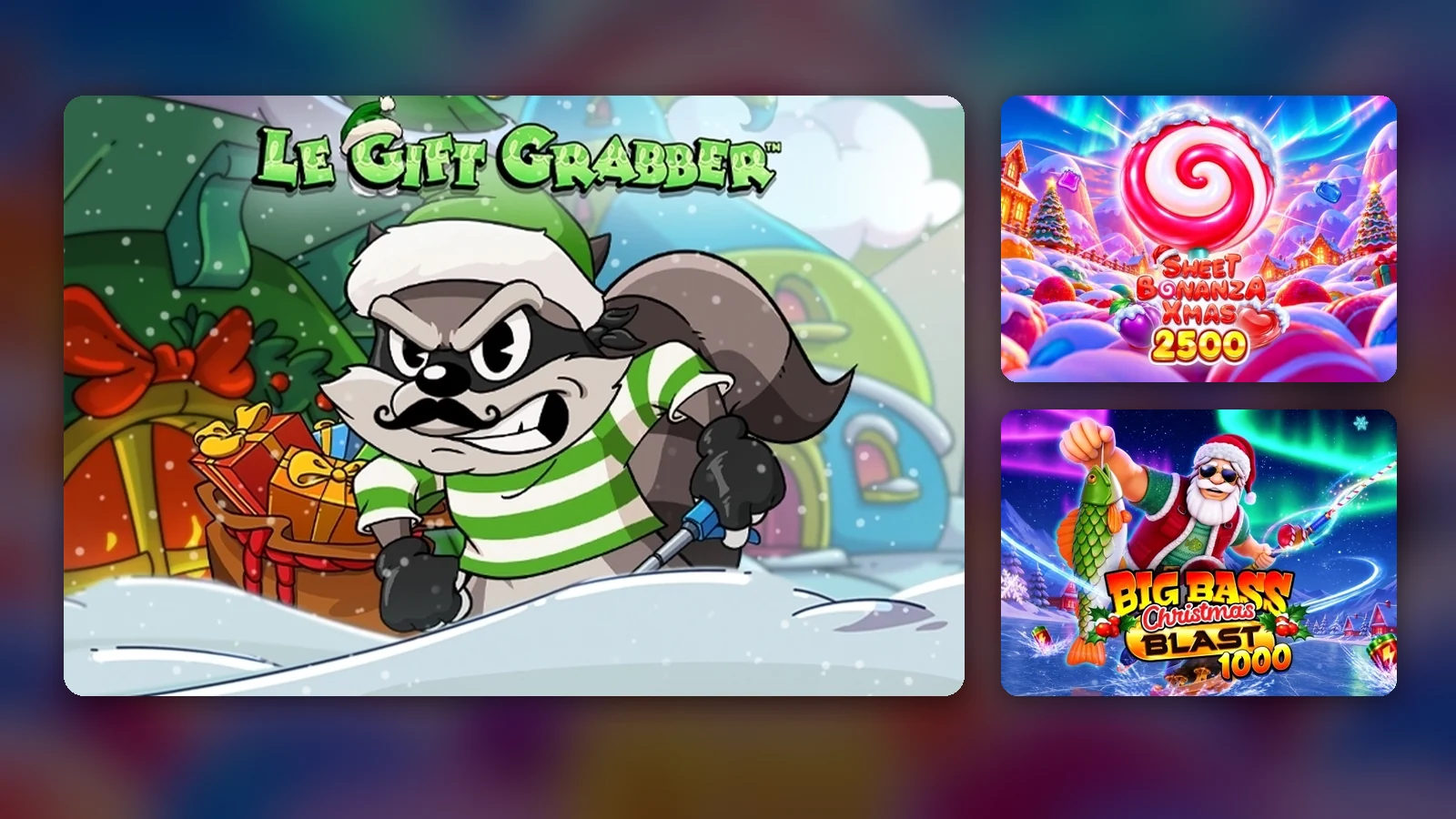 2026 slots de Natal Le Gift Grabber, Sweet Bonanza Xmas 2500, Big Bass Xmas Xtreme
