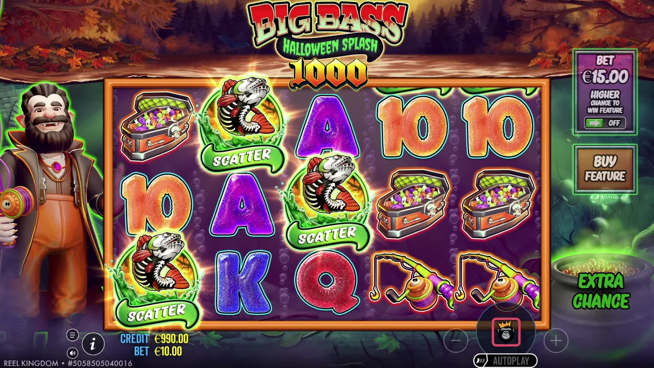 Three scatters landing starts 10 free spins