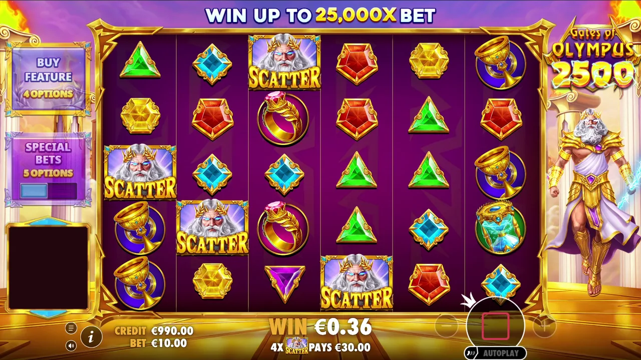 Four scatters open the bonus