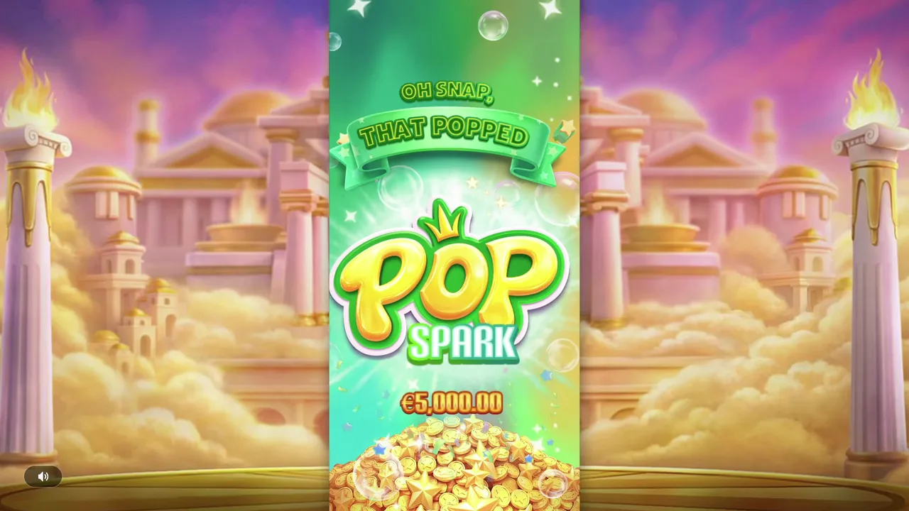 잭팟 심볼 2개로 터진 POP 스파크 화면